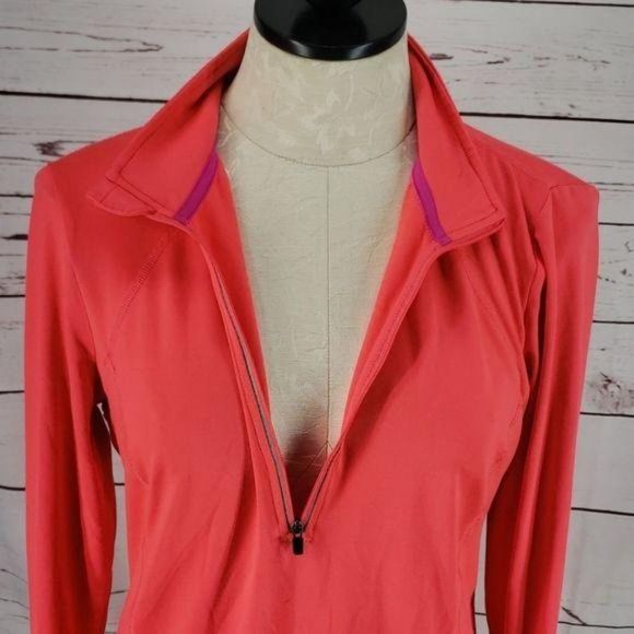Xersion Women's Long Sleeve Athletic Semi Fit Half Zip Pink Pullover Jacket - Picture 4 of 8